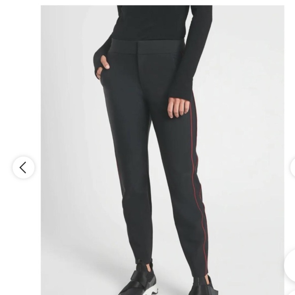 ATHLETA Stellar Athletic training pants size 8 black & red running casual fitted